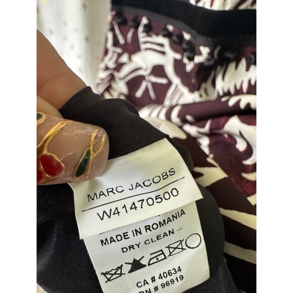 Marc Jacobs Women's 100% Cupro Vegan Luxury Hawaiian Inspired Designer Dress 10 - Picture 10 of 10
